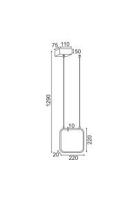 ПЕНДЕЛ ЛЕД 9W 3000K 870LM БЯЛО МЕТАЛНО 22X11XH129CM SYMETRIA