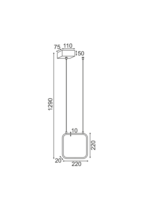 ПЕНДЕЛ ЛЕД 9W 3000K 870LM БЯЛО МЕТАЛНО 22X11XH129CM SYMETRIA