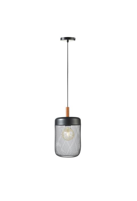 ПЕНДЕЛ 1ΧΕ27 ЧЕРНО МЕТАЛНО+ДЪРВО D20XH154CM PAROT