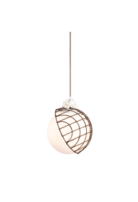 ПЕНДЕЛ ЛЕД  1ΧΕ27 RATTAN+БЯЛО СТЪКЛО  D33XH120CM AURORA