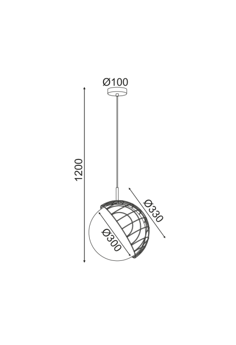 ПЕНДЕЛ ЛЕД  1ΧΕ27 RATTAN+БЯЛО СТЪКЛО  D33XH120CM AURORA