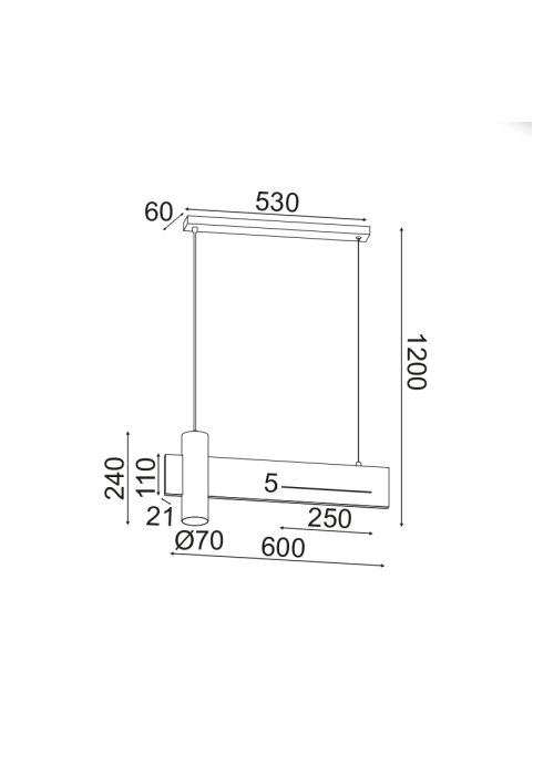 ПОЛИЛЕЙ ЛЕД  ЛЕД 1XGU10+ 12W LED 3000K 960LM ЦВЯТ.ЧЕРНО МРАМОР МЕТАЛНО 60Χ7ΧΗ120CM LINEA