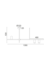 ПОЛИЛЕЙ ACA LIGHTING / 3XGU10 BLACK METALLIC 130X12XH53CM ARISTO