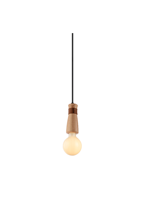 ПЕНДЕЛ 1ΧΕ27 ДЪРВО+КОЖА D6XH120CM MEMPHIS