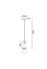ПЕНДЕЛ 1ΧΕ27 ДЪРВО+КОЖА D6XH120CM MEMPHIS
