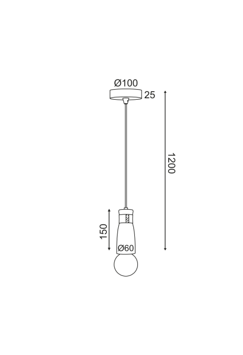 ПЕНДЕЛ 1ΧΕ27 ДЪРВО+КОЖА D6XH120CM MEMPHIS