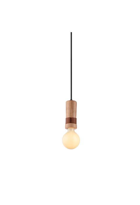 ПЕНДЕЛ  1ΧΕ27  ДЪРВО+КОЖА D6XH120CM MEMPHIS