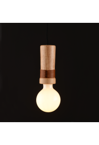 ПЕНДЕЛ  1ΧΕ27  ДЪРВО+КОЖА D6XH120CM MEMPHIS