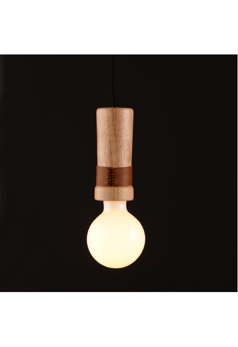 ПЕНДЕЛ  1ΧΕ27  ДЪРВО+КОЖА D6XH120CM MEMPHIS