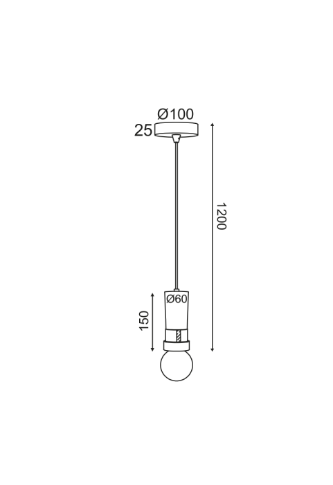 ПЕНДЕЛ  1ΧΕ27  ДЪРВО+КОЖА D6XH120CM MEMPHIS