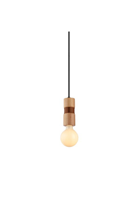 ПЕНДЕЛ 1ΧΕ27 ДЪРВО+КОЖА D6XH120CM MEMPHIS