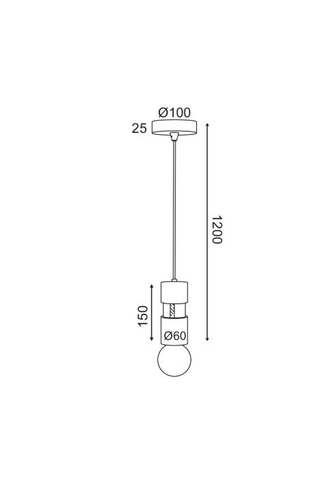 ПЕНДЕЛ 1ΧΕ27 ДЪРВО+КОЖА D6XH120CM MEMPHIS