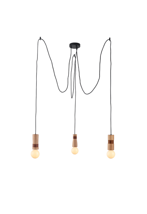 ПОЛИЛЕЙ 3ΧΕ27 ДЪРВО+КОЖА  D6(3)XH220CM MEMPHIS
