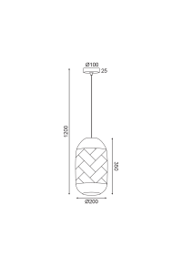 ПЕНДЕЛ ACA LIGHTING / 1XE27 RATTAN+WOOD D20XH120CM COCONUT