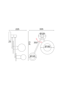 АПЛИК  2ΧΕ27 МЕСИНГ МЕТАЛНО  18Χ74X23CM CLOCK