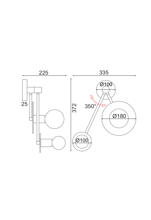 АПЛИК  2ΧΕ27 МЕСИНГ МЕТАЛНО  18Χ74X23CM CLOCK