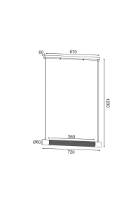 ПОЛИЛЕЙ 2ΧΕ27 ЧЕРНО МЕТАЛНО  72Χ6XH120CM ALCATRAZ