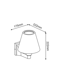 ^E27 WALL LUMINAIRE 230V AC DARK GREY IP65 MAX.15W LED LAMP