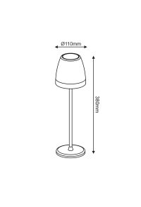 LED SMD TABLE BATTERY LUMINAIRE 2W 150LM 38° 3.000K DARK GREY CRI80 IP54