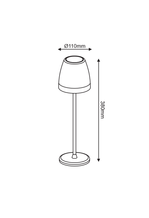 LED SMD TABLE BATTERY LUMINAIRE 2W 150LM 38° 3.000K DARK GREY CRI80 IP54