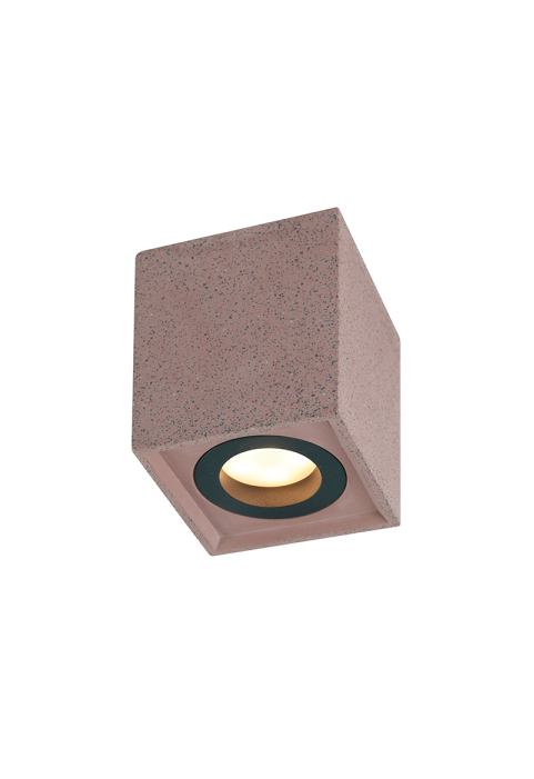 ЛУНА ЗА ВЪНШЕН МОНТАЖ 1ΧGU10 ЧЕРВЕН ЦИМЕНТ  8,5X8,5XH10CM MONTE