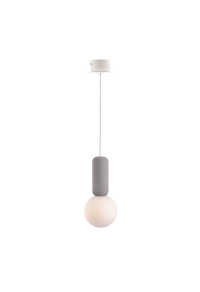 ПЕНДЕЛ 1ΧG9 СИВ ЦИМЕНТ+БЯЛО СТЪКЛО D100XH120CM VENUS