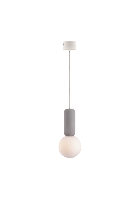 ПЕНДЕЛ 1ΧG9 СИВ ЦИМЕНТ+БЯЛО СТЪКЛО D100XH120CM VENUS