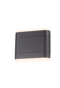 LED SMD WALL LUMINAIRE 9W 480LM 110° 230V AC 3.000K DARK GREY CRI80 IP54 30.000HRS