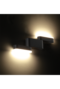 LED SMD WALL LUMINAIRE 9W 480LM 110° 230V AC 3.000K DARK GREY CRI80 IP54 30.000HRS