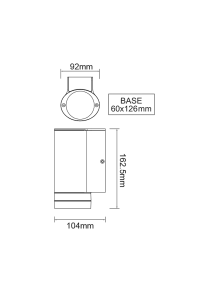 ^GU10 WALL LUMINAIRE 230V AC DARK GREY IP54 MAX.35W
