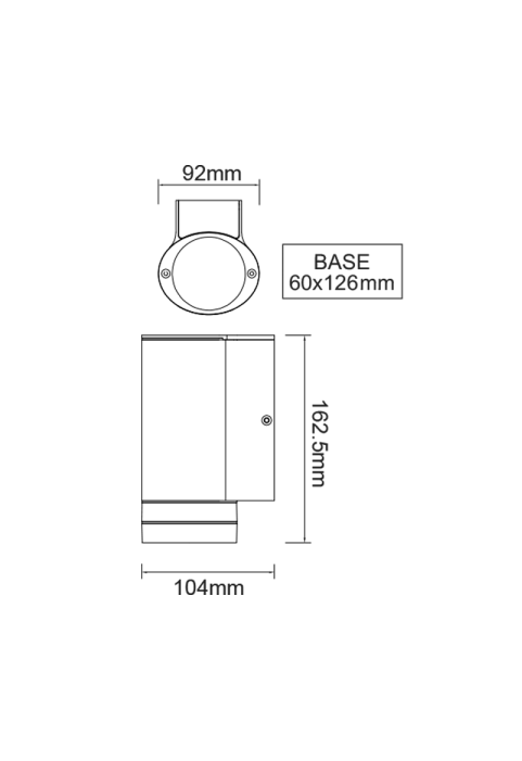 ^GU10 WALL LUMINAIRE 230V AC DARK GREY IP54 MAX.35W
