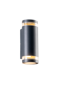 ^GU10 WALL LUMINAIRE 230V AC DARK GREY IP54 MAX.2X35W