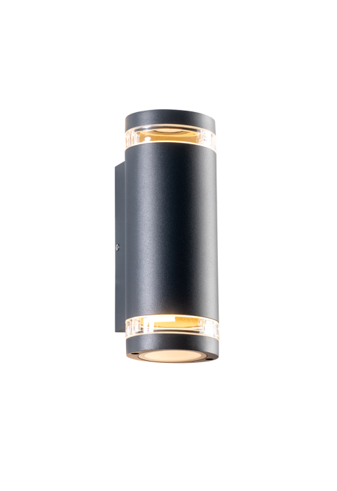^GU10 WALL LUMINAIRE 230V AC DARK GREY IP54 MAX.2X35W