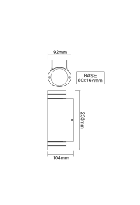 ^GU10 WALL LUMINAIRE 230V AC DARK GREY IP54 MAX.2X35W