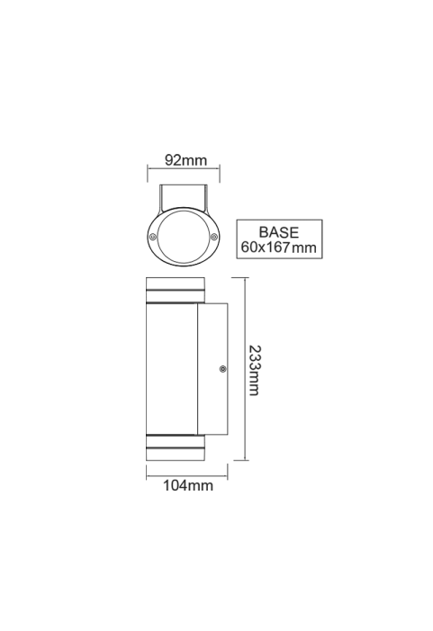 ^GU10 WALL LUMINAIRE 230V AC DARK GREY IP54 MAX.2X35W
