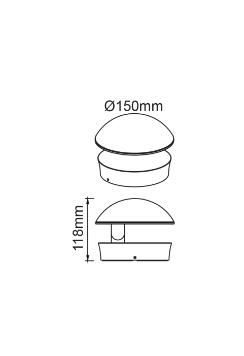 LED SMD WALL LUMINAIRE 13W 480LM 100° 230V AC 3.000K DARK GREY CRI80 IP54 30.000HRS
