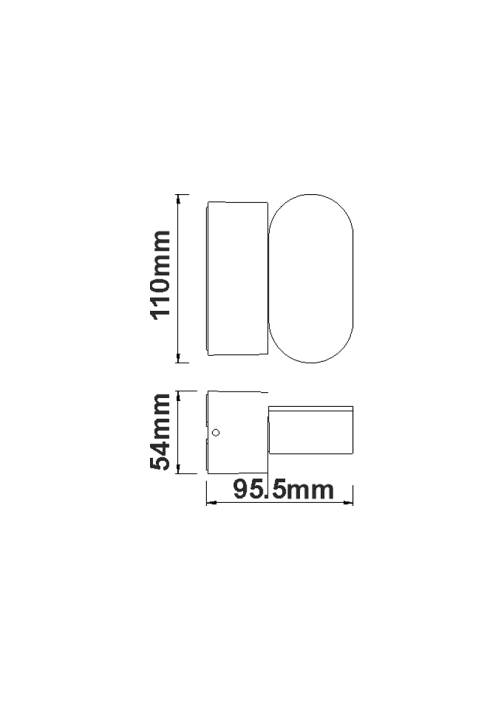 АПЛИК 7W 320LM 100° 230V AC 3.000K DARK GREY CRI80 IP54 30.000HRS