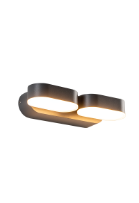 LED SMD WALL LUMINAIRE 13W 630LM 100° 230V AC 3.000K DARK GREY CRI80 IP54 30.000HRS