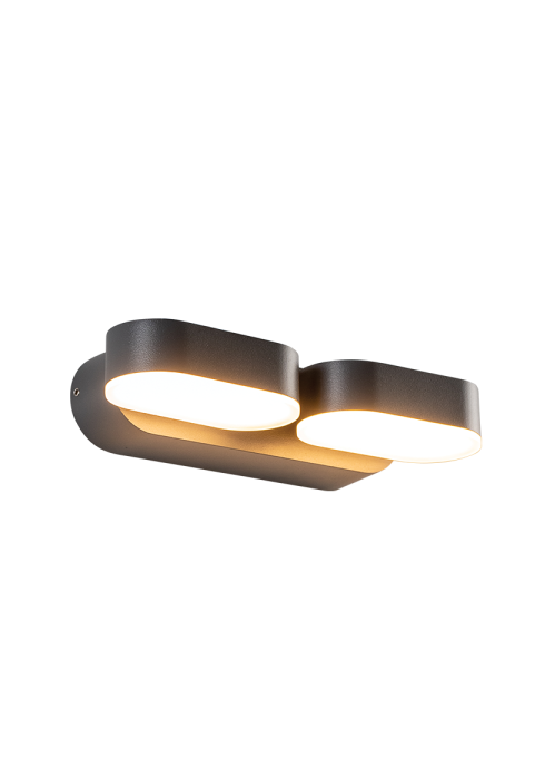 LED SMD WALL LUMINAIRE 13W 630LM 100° 230V AC 3.000K DARK GREY CRI80 IP54 30.000HRS