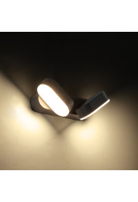 LED SMD WALL LUMINAIRE 13W 630LM 100° 230V AC 3.000K DARK GREY CRI80 IP54 30.000HRS