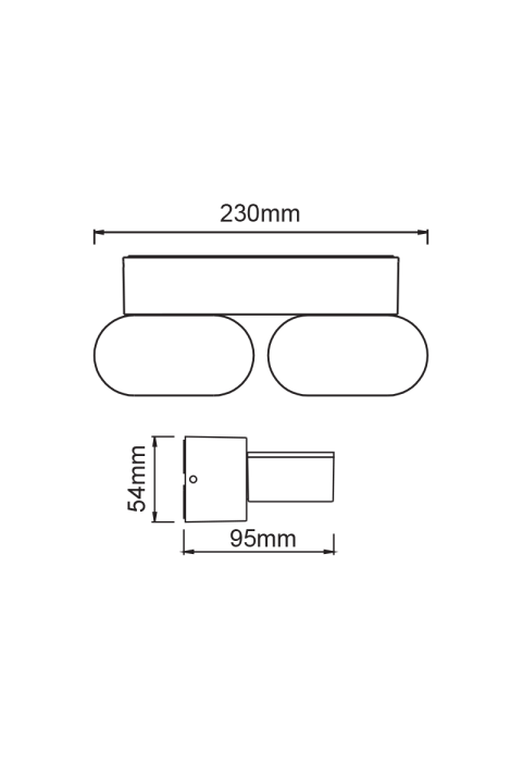 LED SMD WALL LUMINAIRE 13W 630LM 100° 230V AC 3.000K DARK GREY CRI80 IP54 30.000HRS