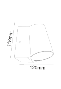 ^LED COB WALL LUMINAIRE 6W 400LM 100° 230V AC 3.000K DARK GREY CRI80 IP54 30.000HRS
