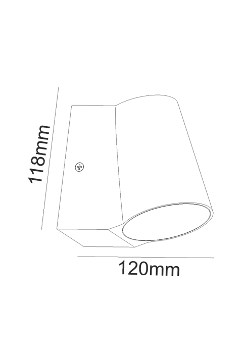 ^LED COB WALL LUMINAIRE 6W 400LM 100° 230V AC 3.000K DARK GREY CRI80 IP54 30.000HRS