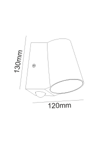 ^LED COB WALL SENSOR LUMINAIRE 6W 400LM 100° 230V AC 3.000K DARK GREY CRI80 IP54 30.000HRS
