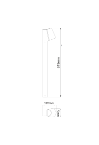 LED COB POST LUMINAIRE 6W 400LM 100° 230V AC 3.000K DARK GREY CRI80 IP54 30.000HRS