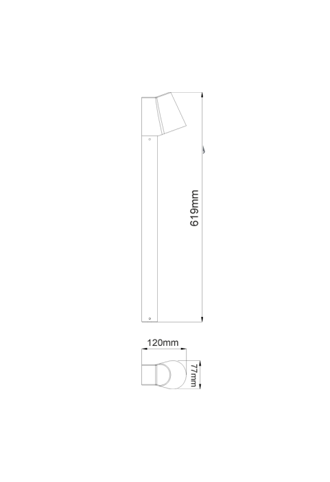 LED COB POST LUMINAIRE 6W 400LM 100° 230V AC 3.000K DARK GREY CRI80 IP54 30.000HRS