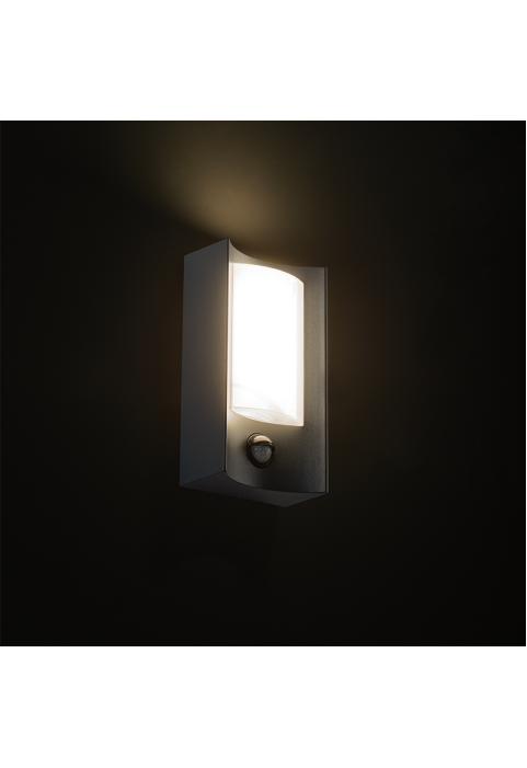 LED SMD WALL SENSOR LUMINAIRE 7W 350LM 170° 230V AC 3.000K DARK GREY CRI80 IP54 30.000HRS