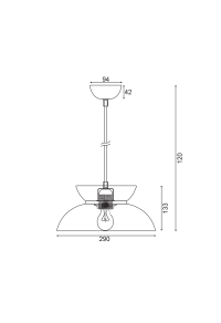 ПЕНДЕЛ ЛЕД 1ΧΕ27 ЧЕРНО МЕТАЛНО  D29XH120CM AEOLUS
