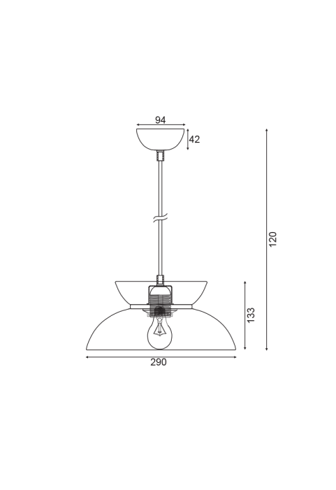 ПЕНДЕЛ ЛЕД 1ΧΕ27 ЧЕРНО МЕТАЛНО  D29XH120CM AEOLUS