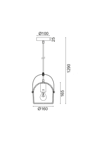 ПЕНДЕЛ ЛЕД 1ΧΕ27 ЧЕРНО ЦИМЕНТ D16XH130CM CARAMELO